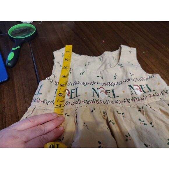 Vintage Handmade Christmas Toddler Dress Noel Santa See Description - Picture 7 of 8